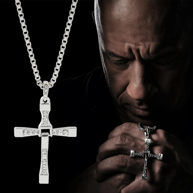 New Fast and Furious 10 Necklace Dominic Toretto Rhinestones Jesus Cross Pendant Necklace Collar Jewelry Decoration Accessories AliExpress