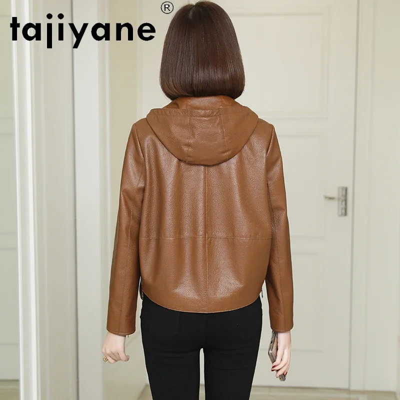 Tajeyane-Chaqueta de Cuero auténtico para mujer, abrigos de piel de oveja auténtica, chaquetas de piel de oveja de estilo coreano, TN950, 2020