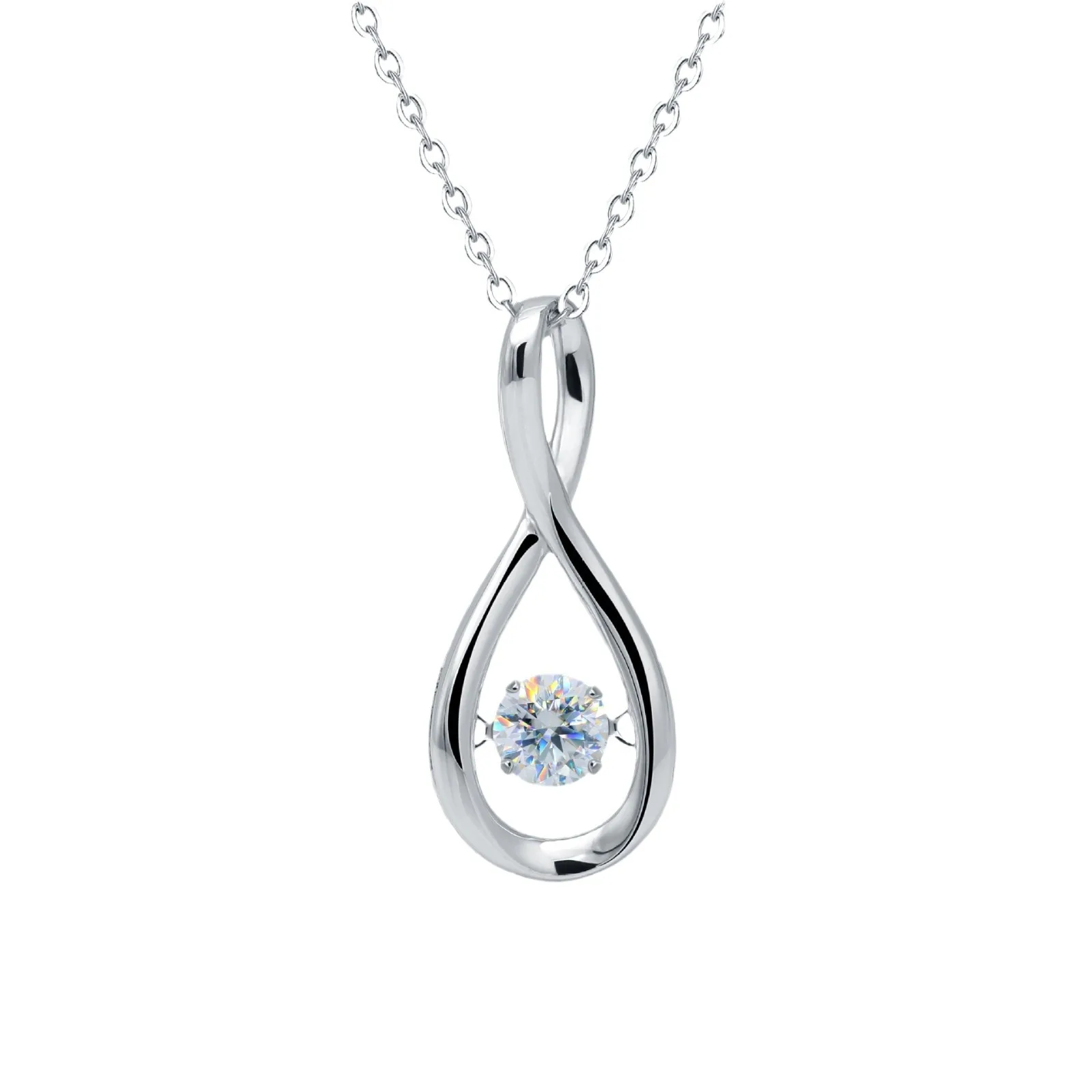 

Luxury S925 Sterling Silver Beating Heart Zircon Pendant Necklace for Women Wedding