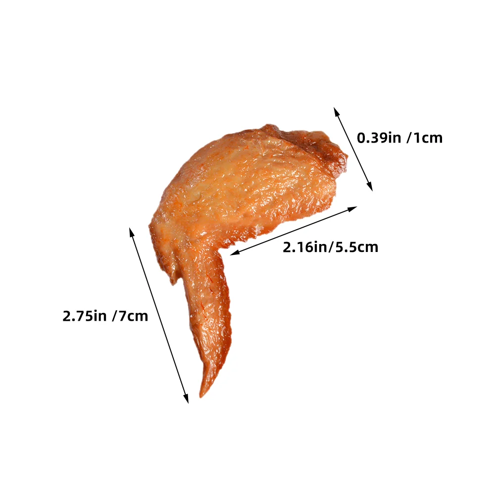 4 Pcs Simulated Chicken Wings Nuggets Model Artificial Food Meat Fake Cooked Realistic Ornaments