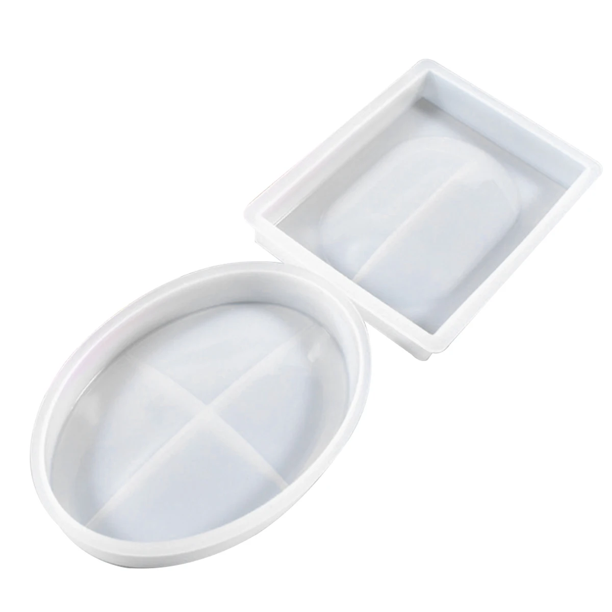 

2 Pcs Soap Box Mold for Storage Block Tray Dish Epoxy Resin DIY Silica Gel Boxes Homemade