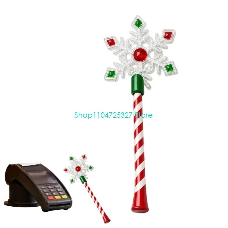 D8KF Christmas Magics Wand Card Holders 3D Printed Contactless Payment Candy Cane Grip Holiday Checkout Accessory For Parties