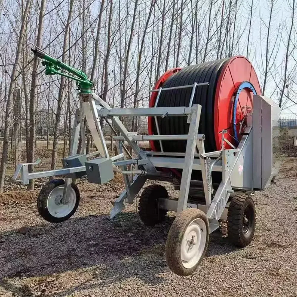 Aspersor de irrigação agrícola móvel com guincho multi bocal totalmente automático