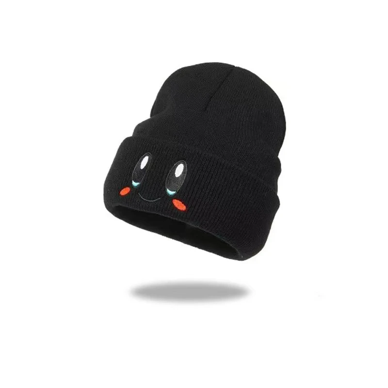 Casual Beanies Skullies KIRBYS Lovely Face Embroidery Knitted Hat Bonnet Cap Girls Boys Skiing Warm Unisex Beanie Accessories