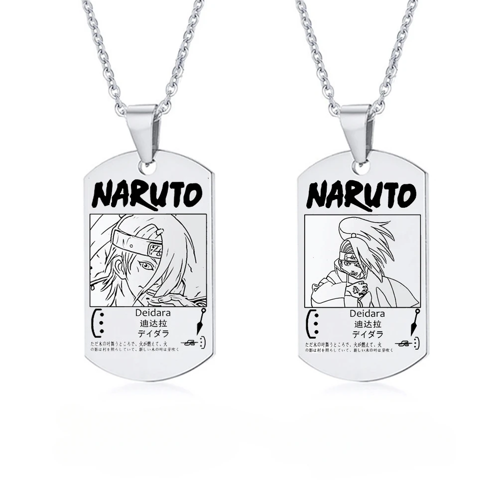 Naruto Necklace Uchiha Itachi Kakashi Cosplay Accessories Anime Action Figures Decorate Metal Toys Children Christmas Gifts