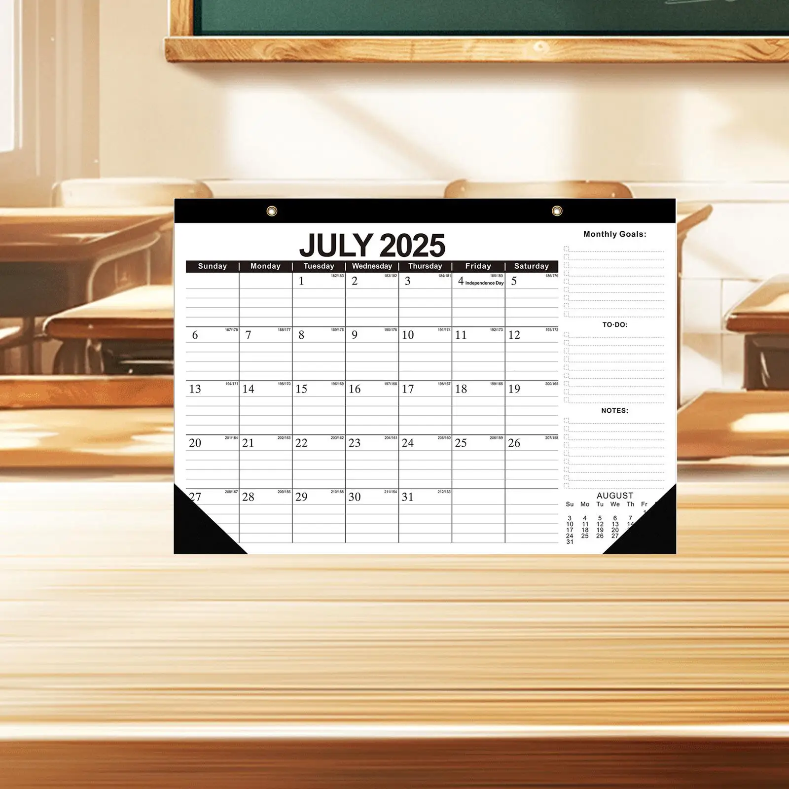 

2025-2026 Desk Calendar July 2025 to December 2026 to Do List Classroom Calendar for Tabletop, Dorm School Shop