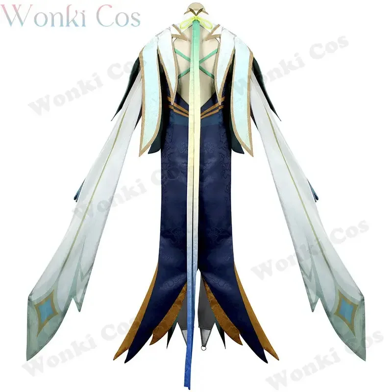 زي Cloud Retainer التنكري، مجموعة كاملة من فستان Liyue Adeptus التنكري مع أغطية الرأس لأزياء الحفلات