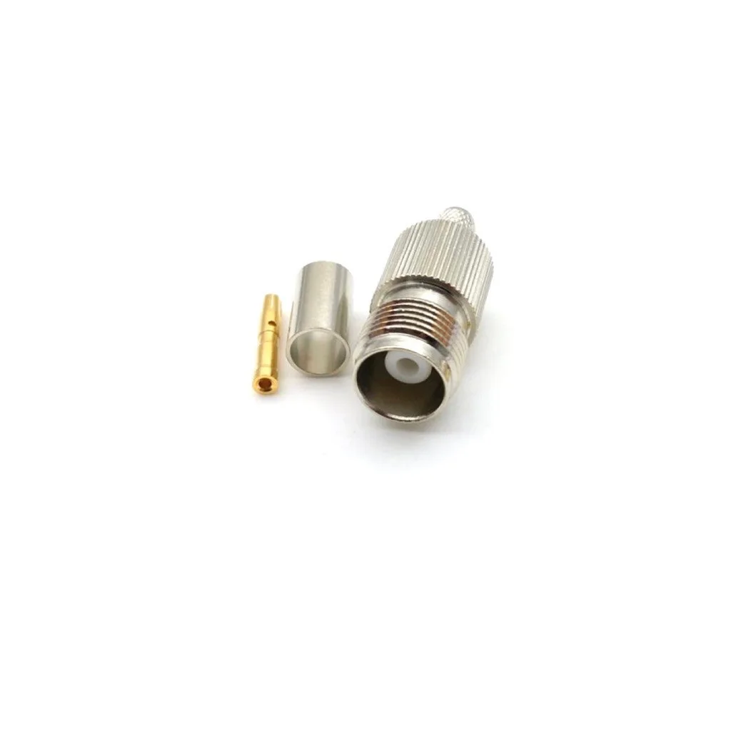 50PCS Copper RF TNC Connector Type TNC-K-3 Female Coaxial Connector 50OHM For RG58/RG400/ LMR195 Cable