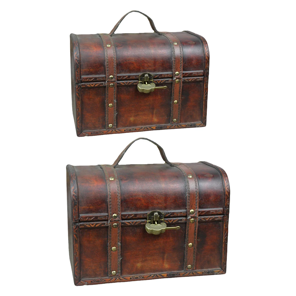 

Retro Wooden Storage Box Vintage Treasure Chest Creative Home Decor ganizer Eco Friendly Desktop Accessory Gift for Kids