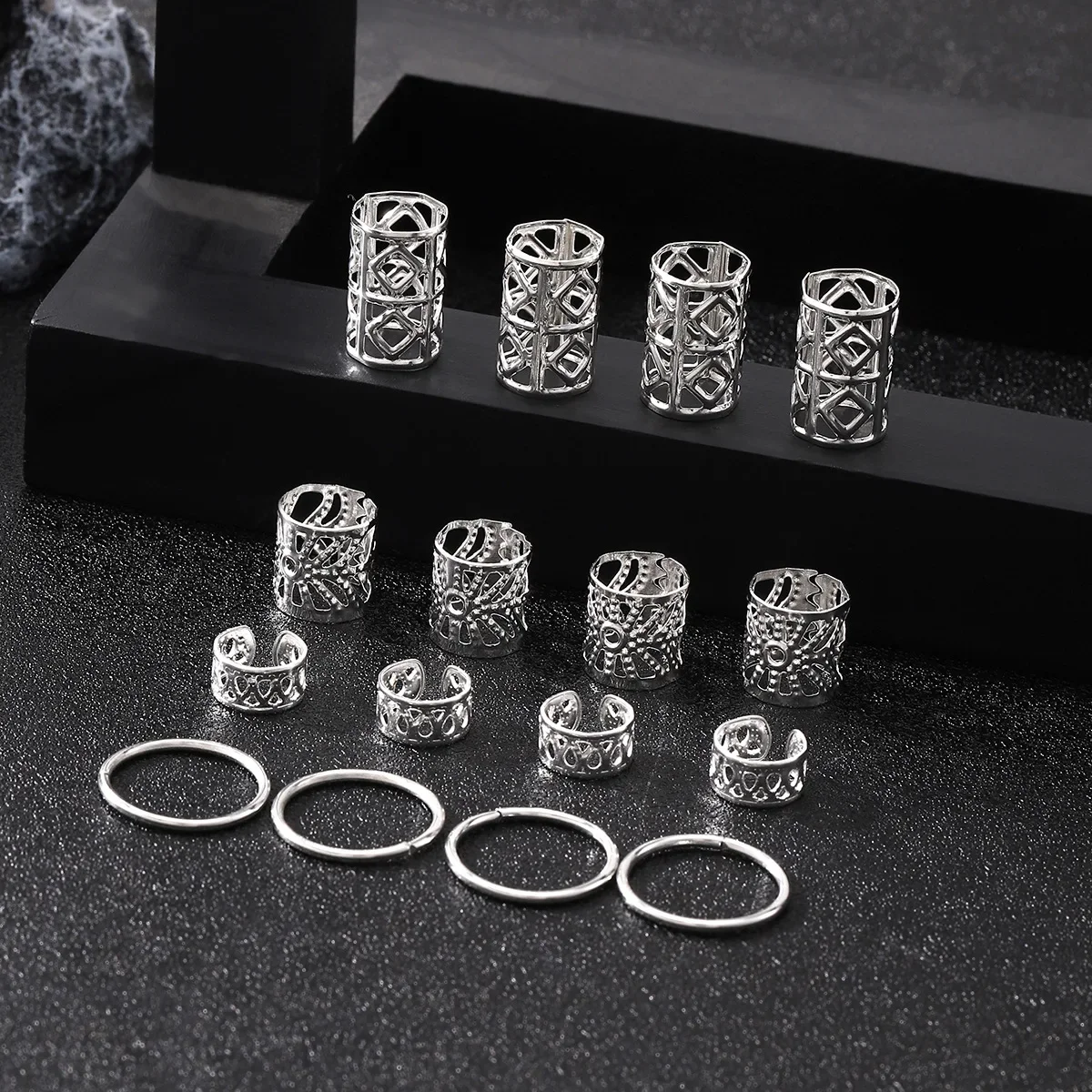 مجوهرات شعر مجوفة بنمط ذاتي الصنع ، أقفال فزع ، أصفاد معدنية ، إكسسوارات تجديل ، Loc ، 80: