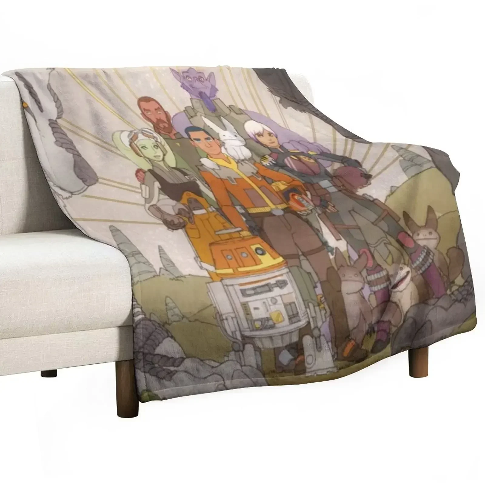Spectres Mural Full Throw Blanket Polar Travel Retros Thins Comforter blankets ands Blankets