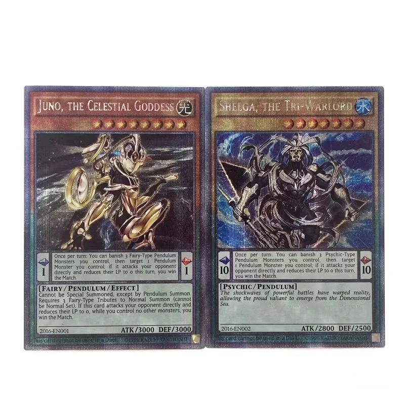 

Yu Gi Oh USR/PSER Juno, the Celestial Goddess/Shelga, the Tri-Warlord English Collection Tournament Viewing Card (Not Original)