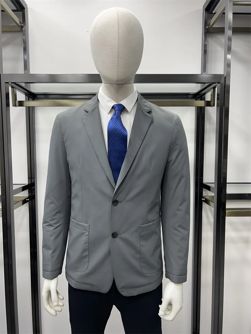 

Высококачественная мужская пуховая куртка Non-Saints Brand, модная городская, приталенная, с длинными рукавами, для бизнеса и повседневной носки, однотонная.