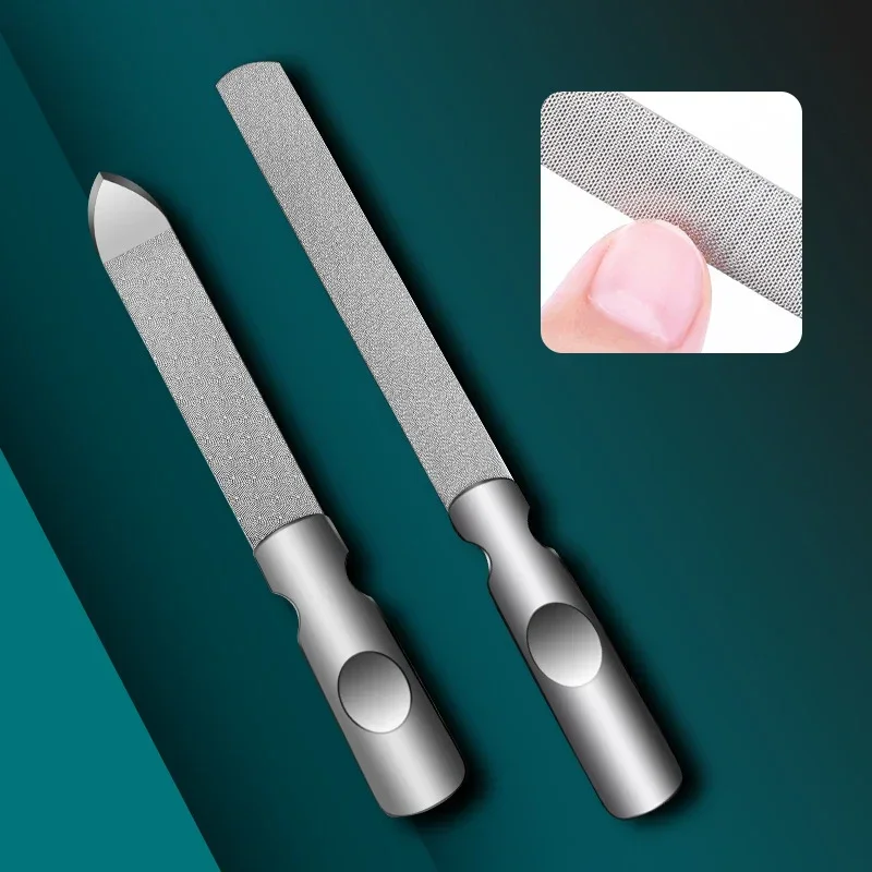 1pc Edelstahl Doppel Seite Nagel Datei Styling Zubehör Polish Remover Für Puffer Maniküre Werkzeuge Für Salon Zu Hause Und reisen