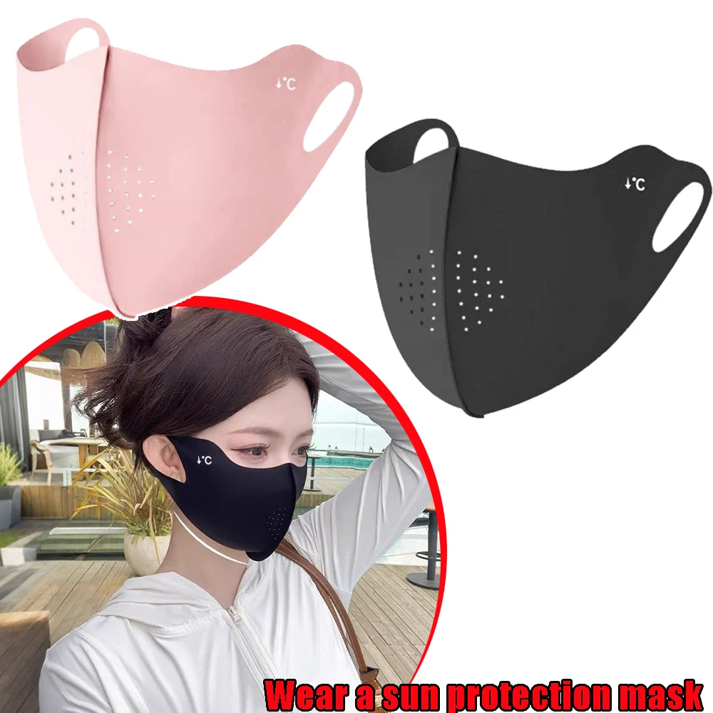 

Охлаждающая маска из ледяного шелка для женщин и мужчин, летняя, для вождения, легкая, моющаяся, дышащая, для езды на велосипеде, солнцезащитная маска