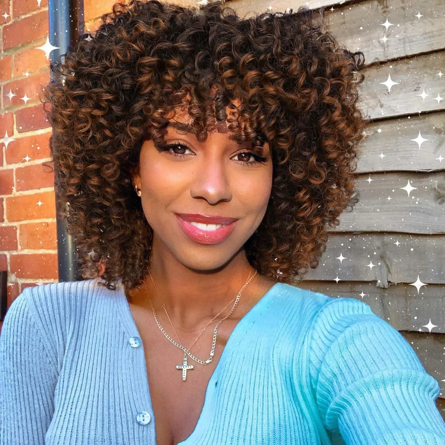 

Black Women 12inch Dark Brown Synthetic Curly Wig