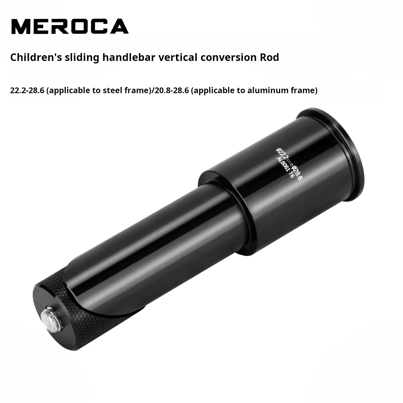 

MEROCA Bicycle Fork Steerer Adapter Conversion Rod 20.8/22.2 to 28.6mm Balance Bike Push Bike Upgrade Stem Fork Stem Extender