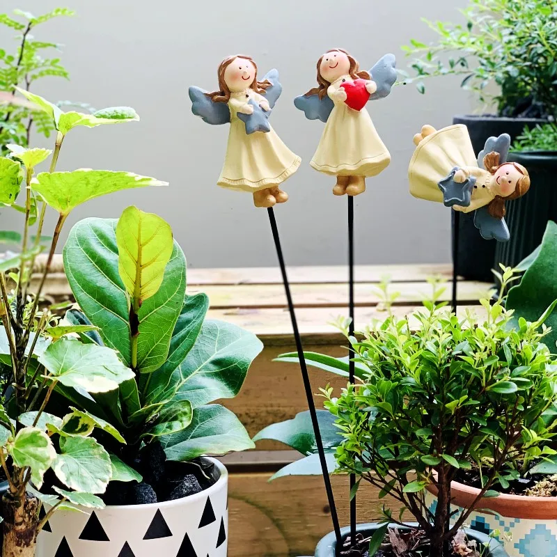 Villa Garden Ground Insertion Creative Angel Climbing Holder Potted Green Plant Decoration Balcony Arrangement Flower Plugin