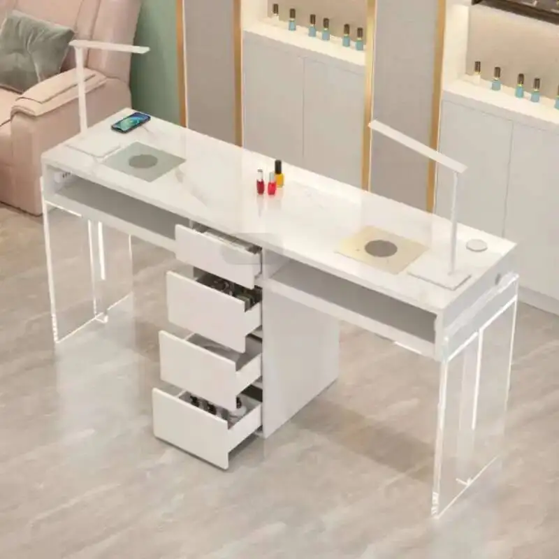 

Nail Supplies Equipment Acrylic Tables Professional Manicure Dust Collector Desk Nails Beauty Table Manicure Tafel Furniture
