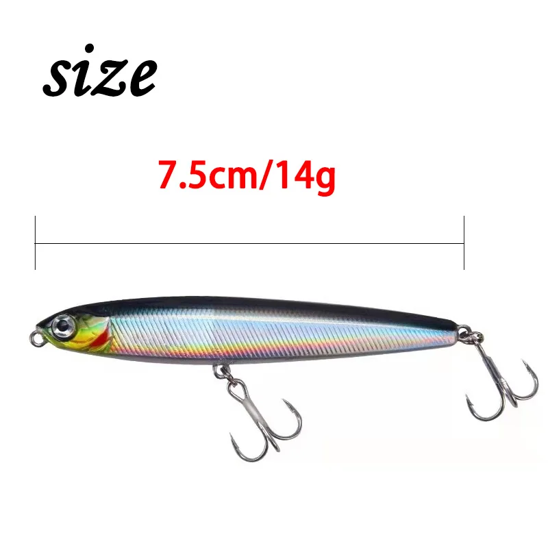 Fuheno 1PCS Sinking Wobblers Pencil Fishing Lures 7.5cm 14g Vibration Hard Bait Metal Hooks Artificial Baits For Pike Carp Pesca