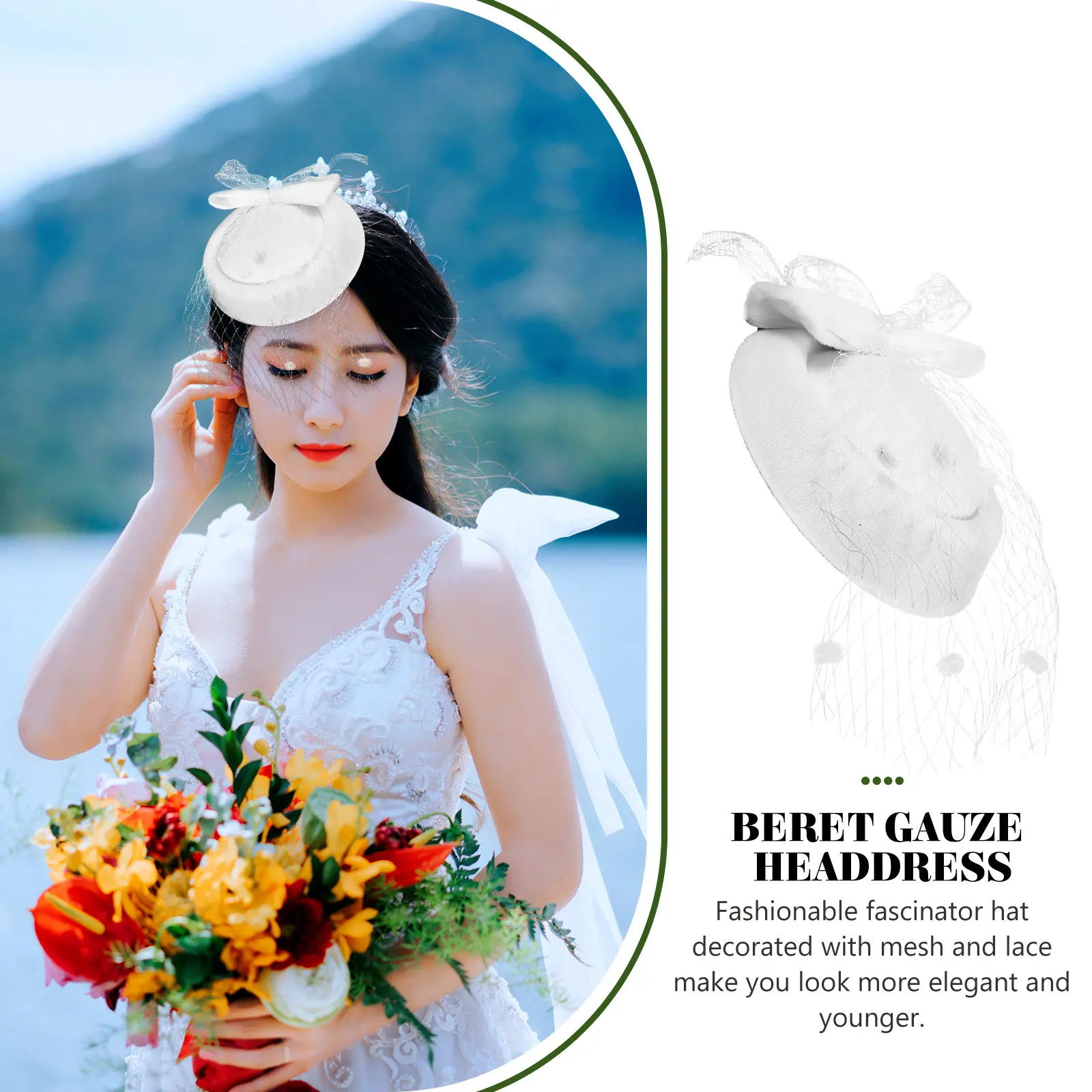 

Элегантный свадебный головной убор-фасинатор для женщин, декоративная шляпка для чаепития и банкета