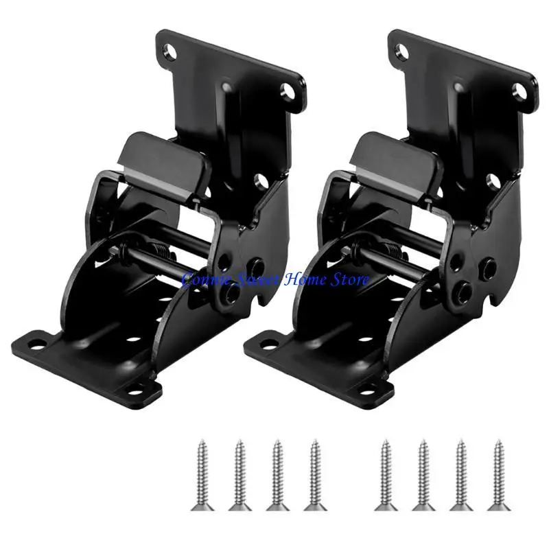 

LXAF 2pcs Locking Folding Hinges Concealed for Cabinets and Door Sturdy Iron Portable Furniture Hardware Easy Installion