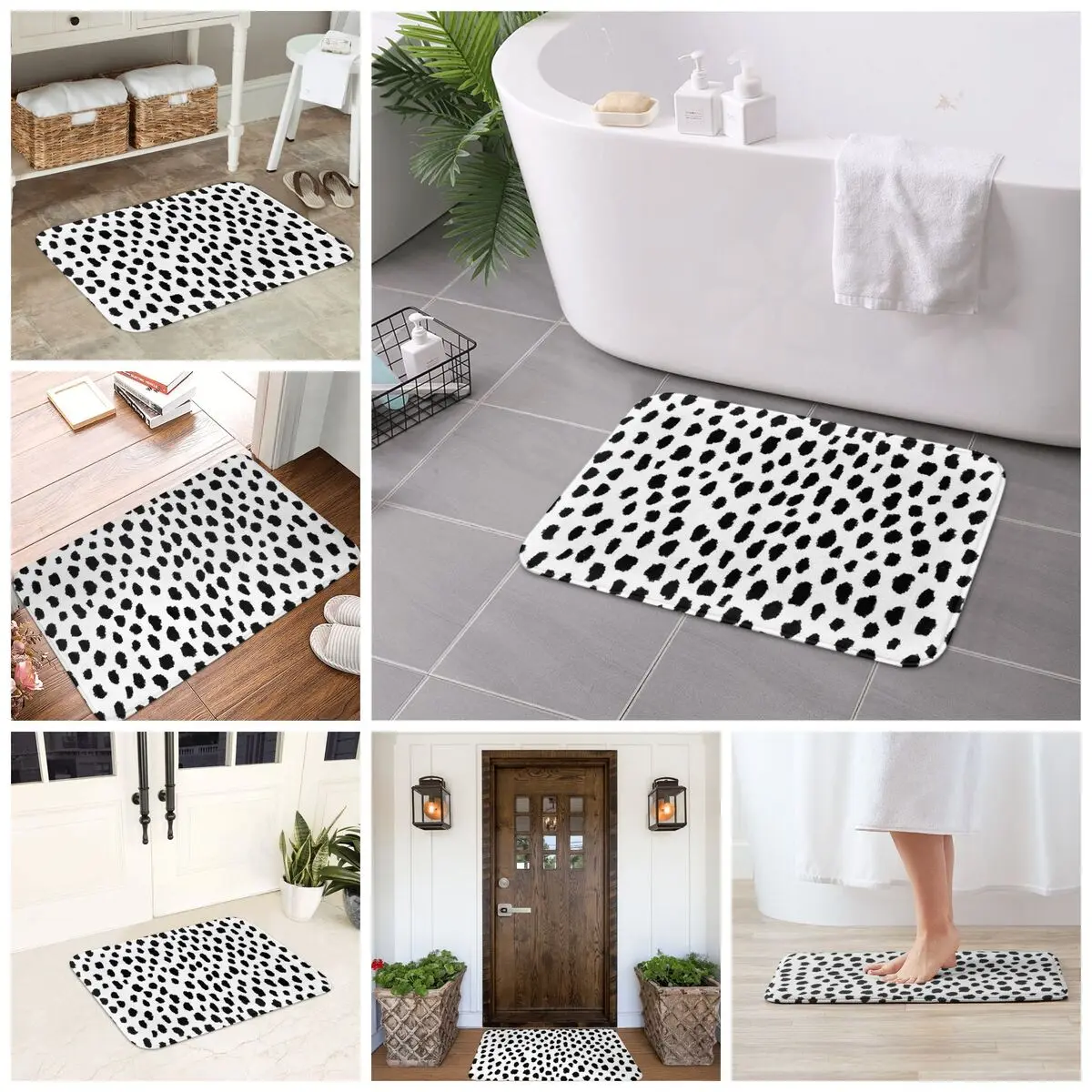 

Dalmatian Spots Non-slip Doormat Floor Mat Absorbent Mat Carpet Rug for Kitchen Entrance Home Bathroom Living room Footpad Mats