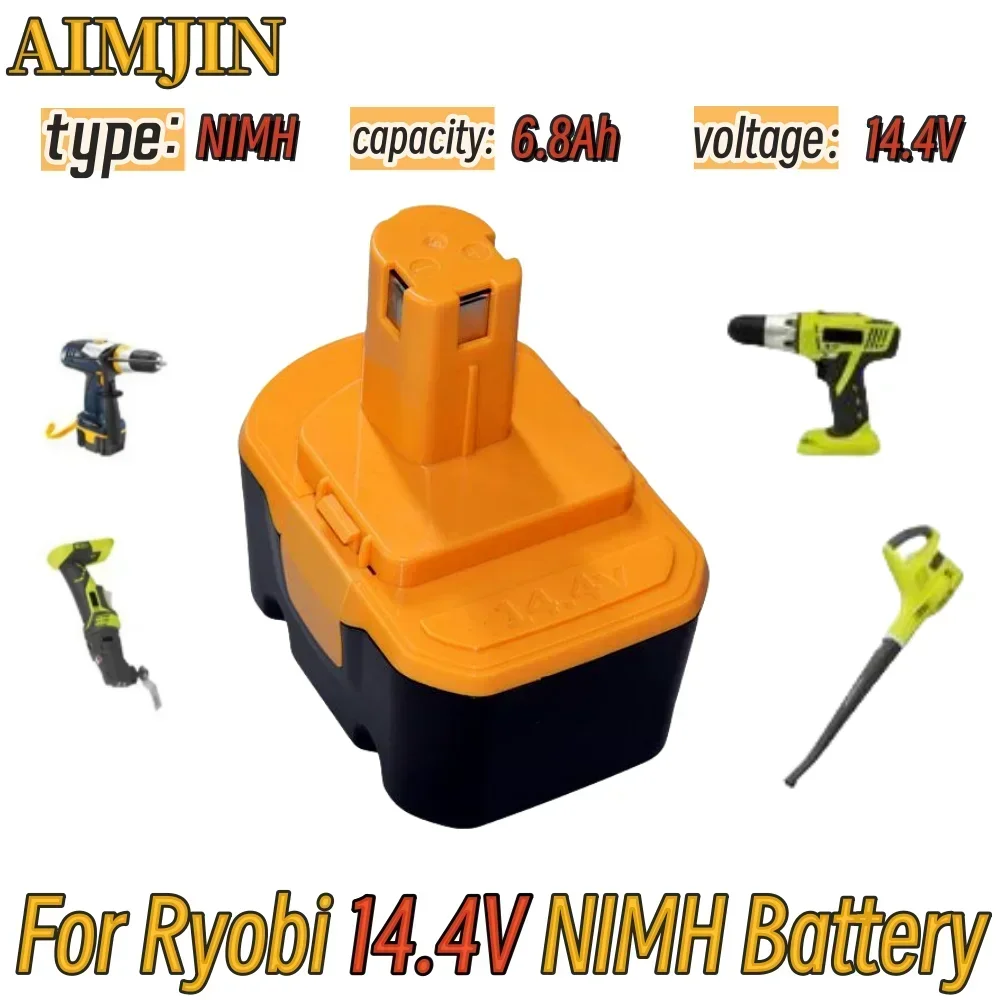 

14.4V 6.8Ah replaceable NIMH battery, suitable for Ryobi cordless drill tool R10521 RY6201 RY6202 130224010 130224011 130281002