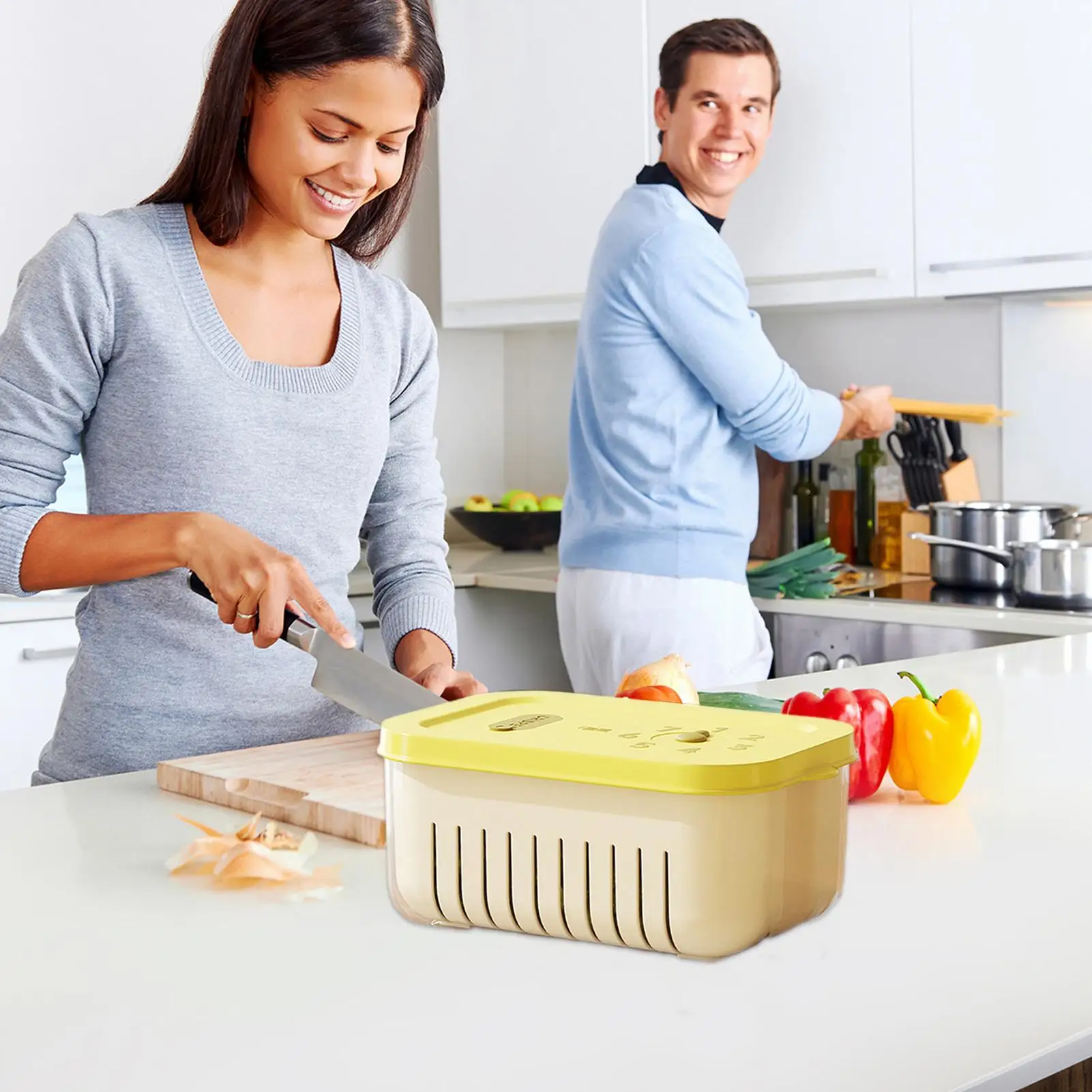 

Контейнеры для хранения фруктов для холодильника со сливным поддоном, штабелируемые контейнеры для фруктов для холодильника, кухонной кладовой