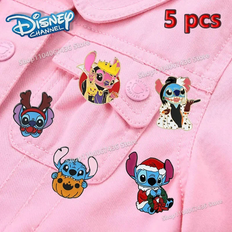 Disney Stitch Enamel Pin Cartoon Metal Brooch Creative Brooches Christmas Pines Badge Backpack for Friends Jewelry Accessories