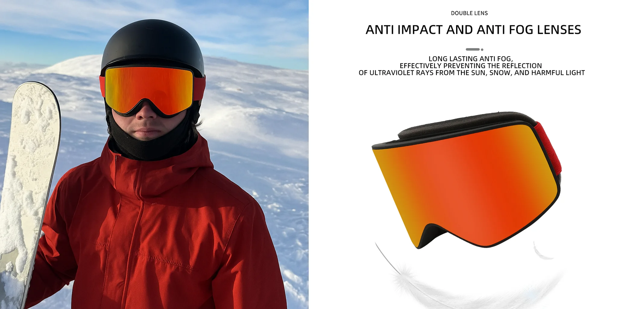 

Сферические лыжные очки для взрослых, двухслойные противотуманные лыжные очки, защитные очки от песка и снега, очки