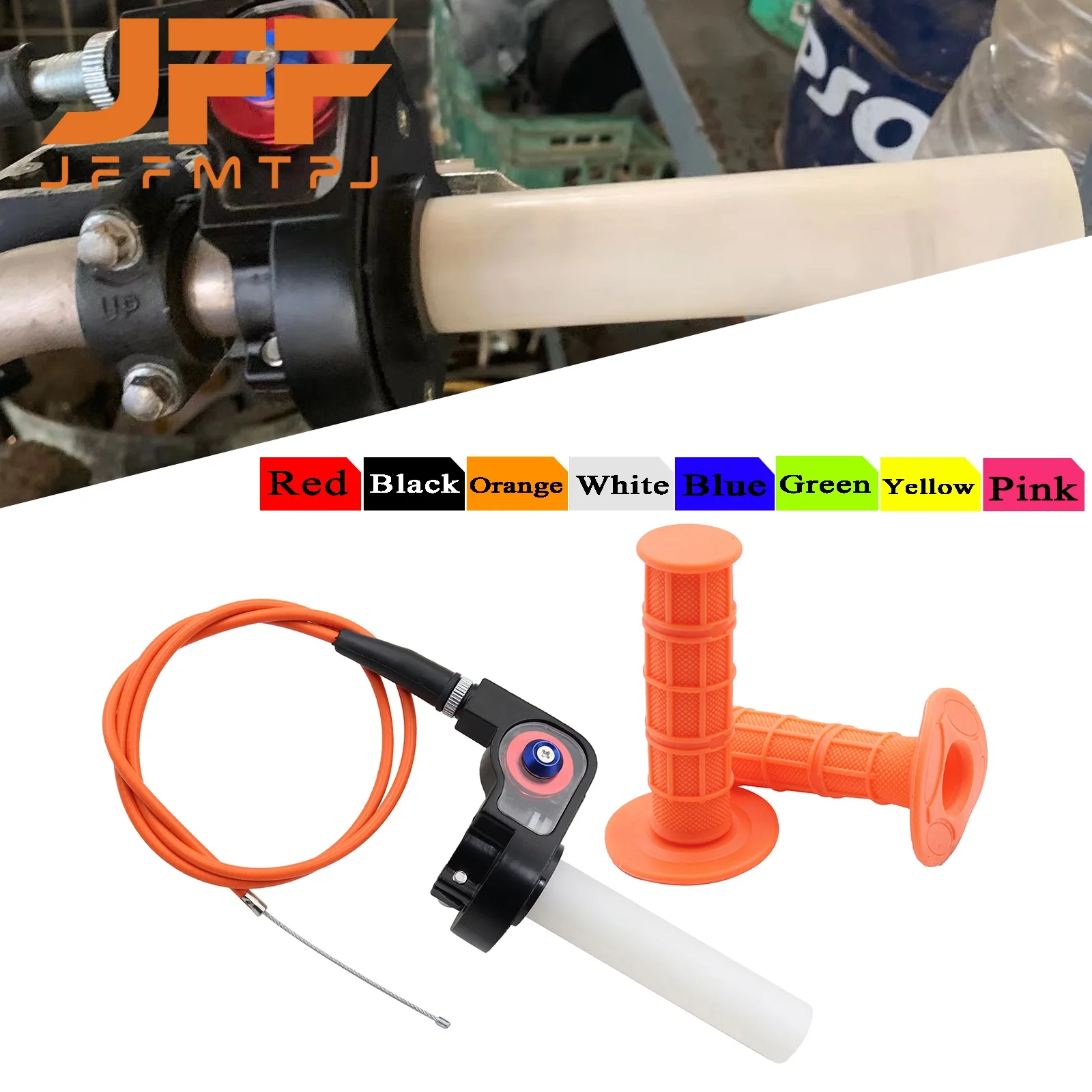 Motorcycle Dirt Bike 22mm Quick Twist Gas Throttle Settle Grips Handle Grips Throttle Cable For Honda Kawasaki Suzuki KTM
