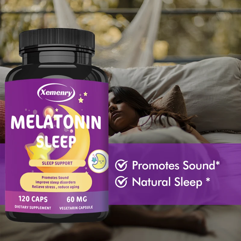 

Premium Melatonin Capsules - Assist with Falling Asleep, Promote Healthy Sleep Quality, Nighttime Support Supplement