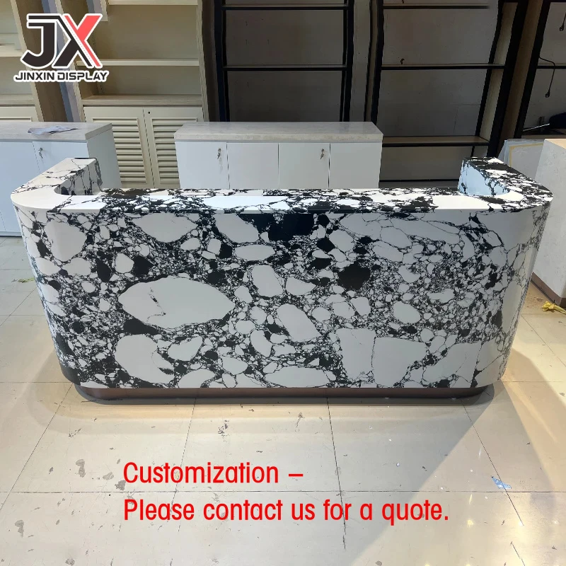 custom.High Quality Custom Design Contemporary Reception Counter Retail Service Luxury Counter Furniture Hotel Lob