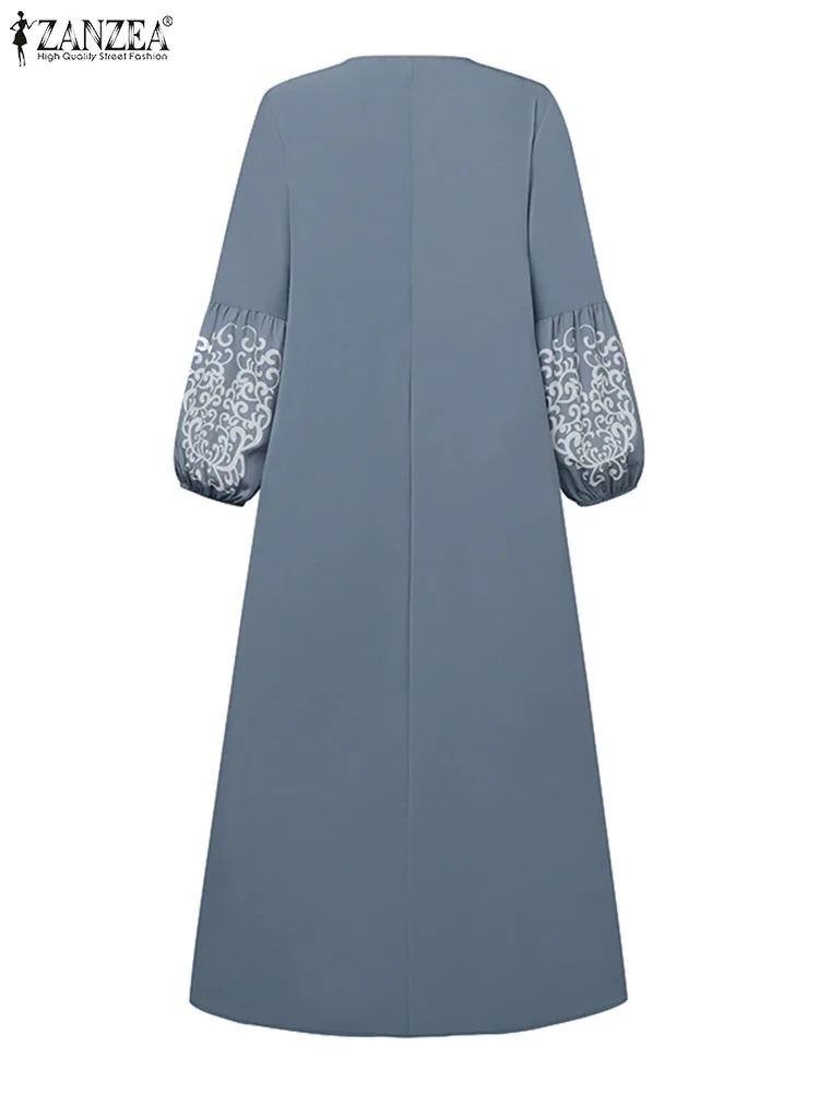 Vestido largo de verano para mujer, Hijab musulmán, Abaya, manga larga, holgado, Túnica de Ramadán, Túnica turca, caftán informal, Otoño, 2024