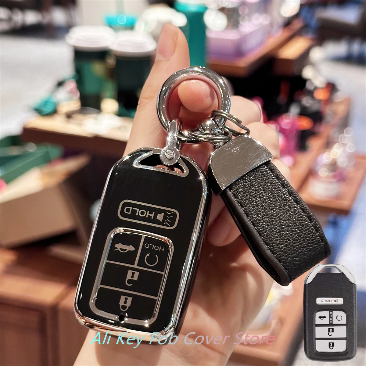 Per Toyota Key Fob Cover con portachiavi per Honda Accord Civic Cr-V Hr-V Fit Odyssey Jed Crosstour Crider accessori