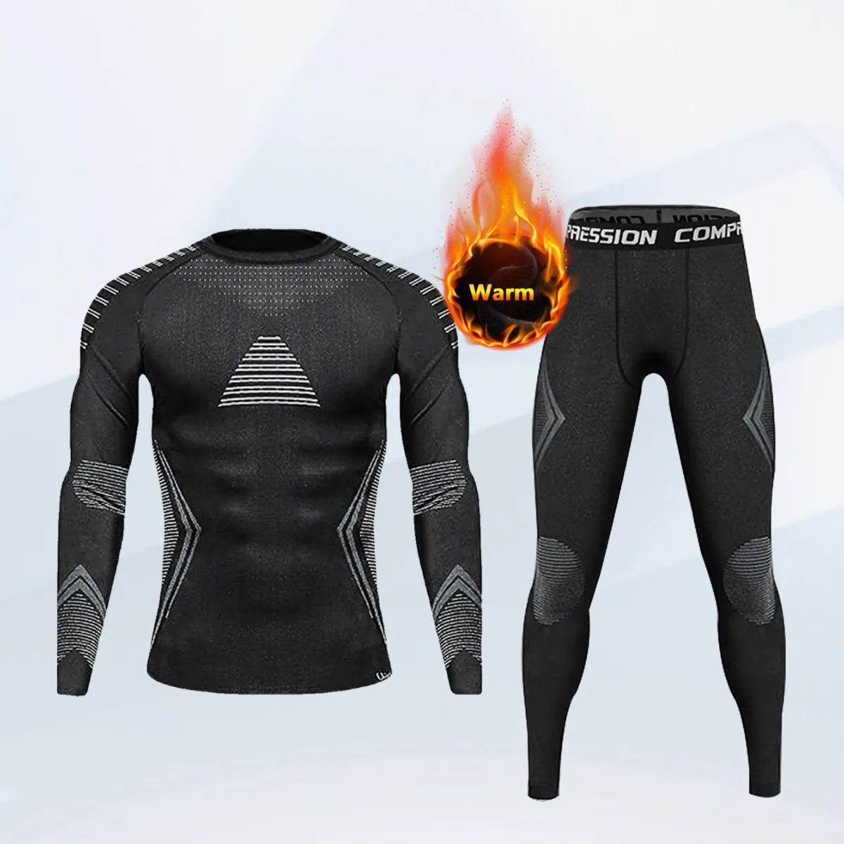 

Men's Thermal Underwear Set Winter Thermal Men Long Johns Winter Thermal Ski Underwear Set for Men Warm Sports Running Training