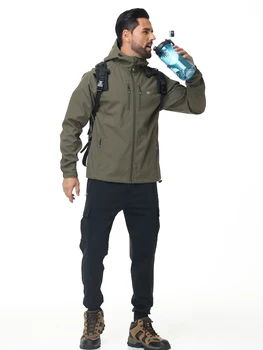 Men's Outdoor Waterproof Windbreak Jacket Lightweight Coat for Camping Hiking Cycling Fishing with Inner Pocket 6