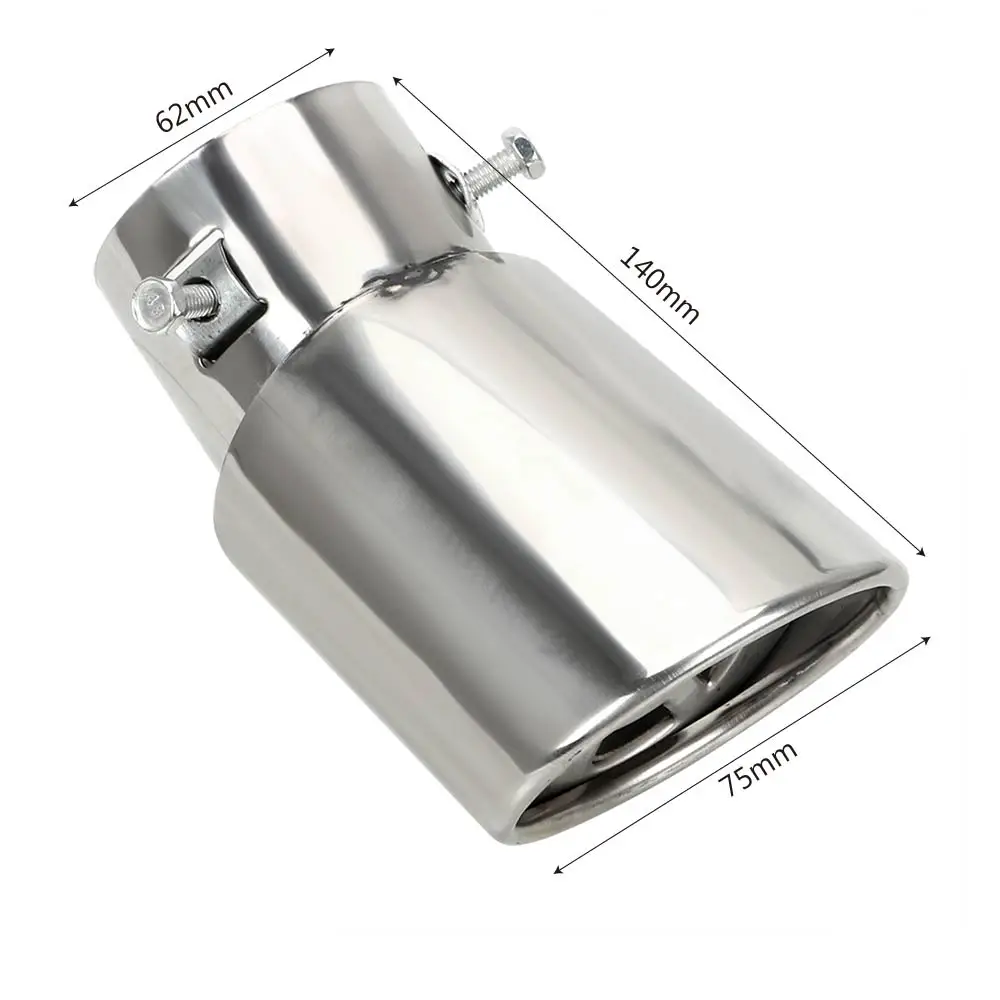 Round Car Exhaust Tail Pipe Car Accessories 1PCS Tail Muffler Stainless Steel Car Exhaust Muffler Universal