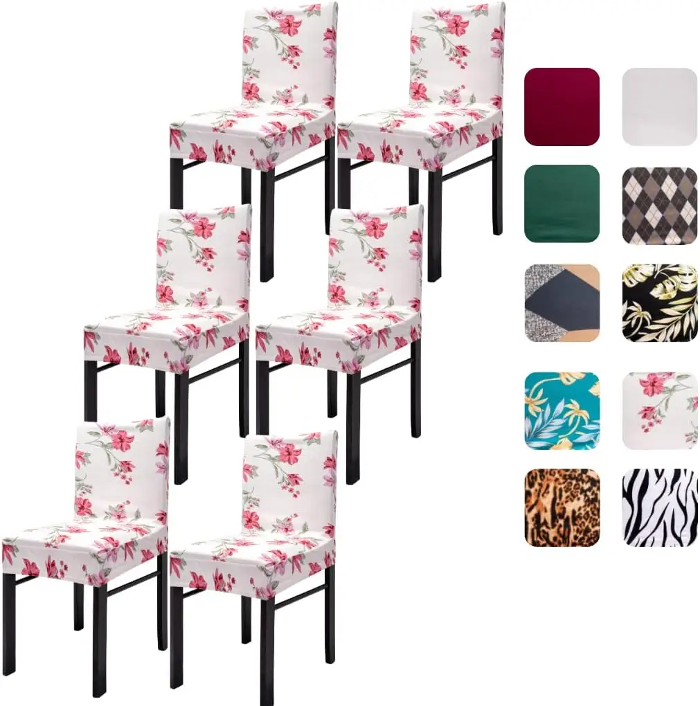 

Chair Covers For Dining Room 6 Pack, Stretch Spandex Chair Covers Slipcovers Washable Parsons Chair Cover Protector Removable