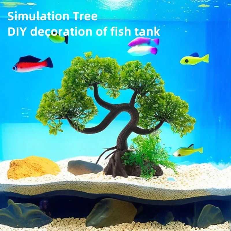 Simulation Water Glass Fish Tank Landscaping Decoration Imitation Water Plant tree Aquarium Ornament DIY Fish Tank Decor bigsize