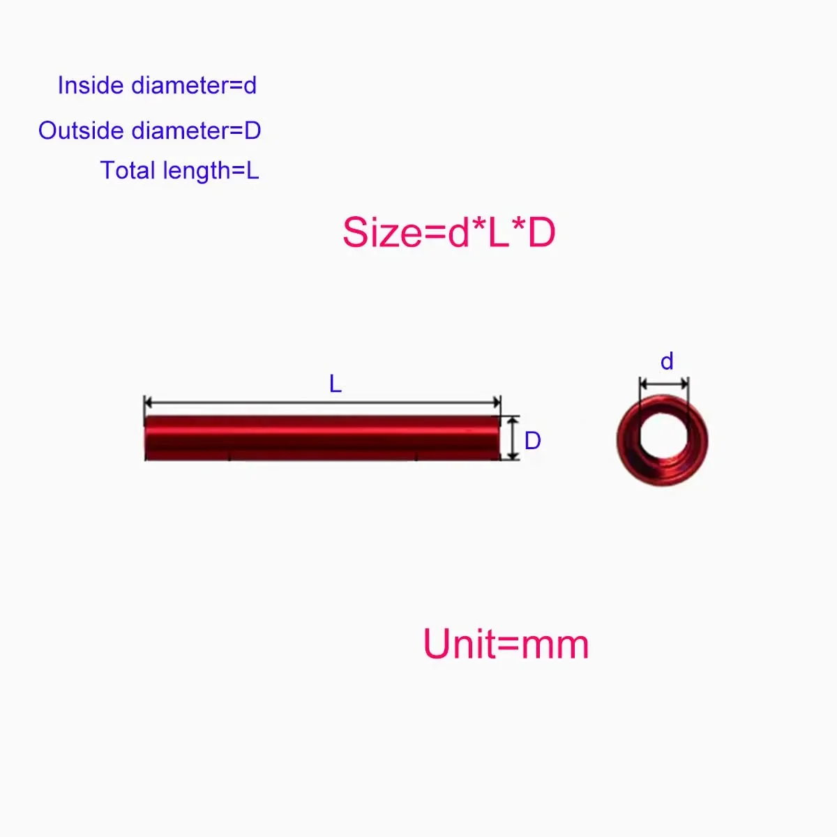 

Colored Aluminum Column, Circular Hollow Anodized Through Hole, Long Nut, Double Inner Tooth Connecting Column M3