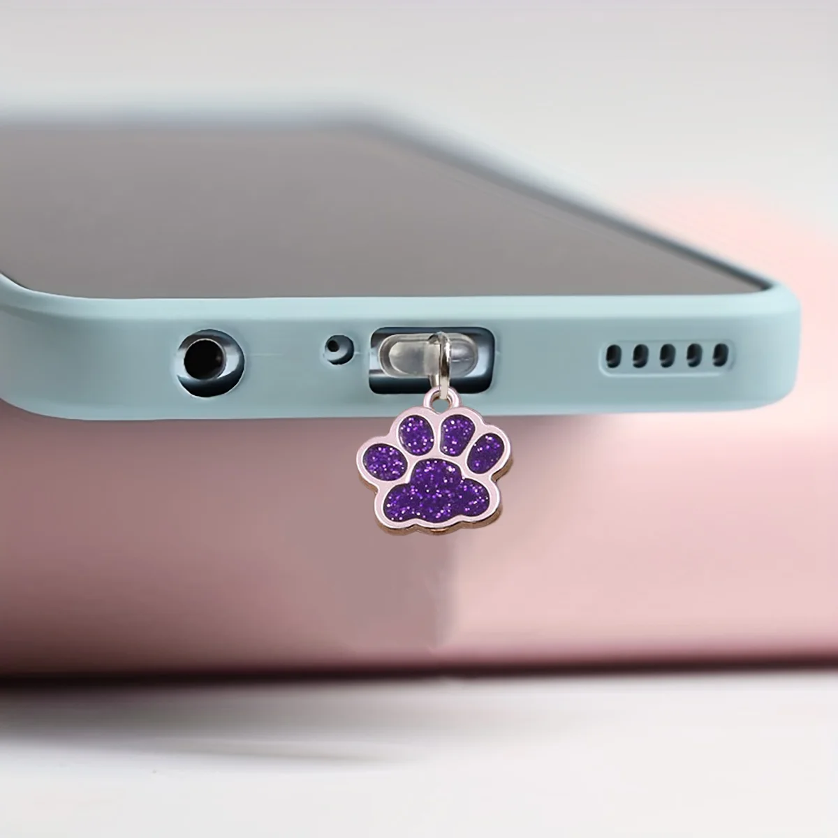 Sumbat Debu Ponsel Liontin Dekorasi Aksesori Berkilau Cakar Kucing Lucu dan Cantik untuk Hadiah Penutup Debu Port Iphone Tipe C