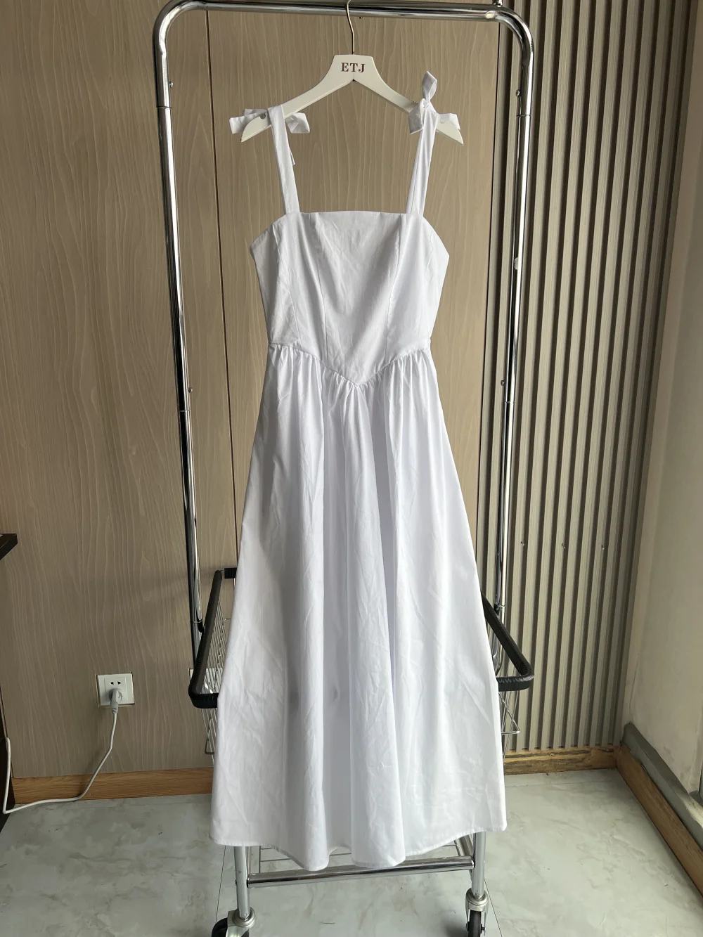 VOLUMINOUS MIDI DRESS 2024 traf new cotton free Strap Straps High waist A-line version sleeveless halter dress