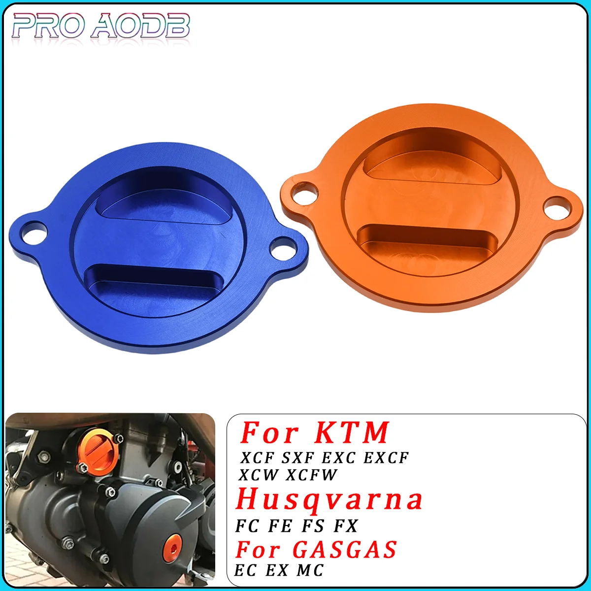 

Motocross Billet Oil Filter Cover Cap For KTM Husqvarna XCF SXF EXCF XCFW EXC XCW FC FE FS FX GASGAS EX EC MC 2008-2022 DirtBike