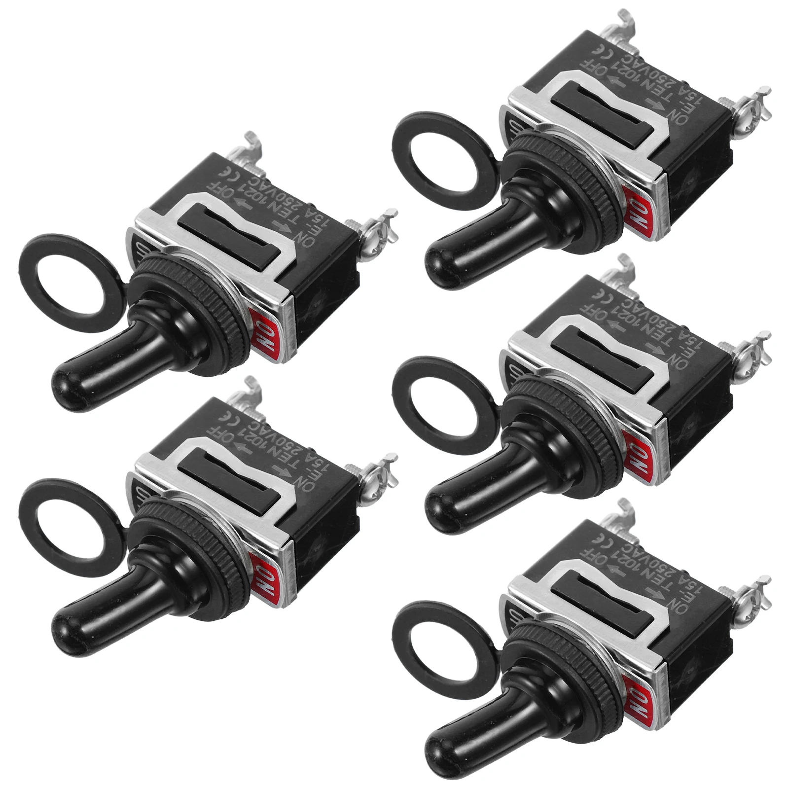 

5 pcs Waterproof Toggle Rocker Switch with Screw Terminal for Automotive Boat Cover Cap Mini Silicone Electrical Supplies