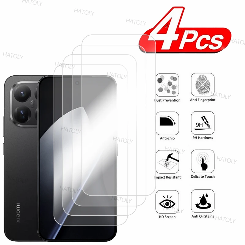 2/4 قطعة حامي الشاشة ل Xiaomi 15T الزجاج المقسى Xiaomi 15T 15T Pro الغراء الكامل المضادة للخدش واقية فيلم الهاتف Xiaomi 15T