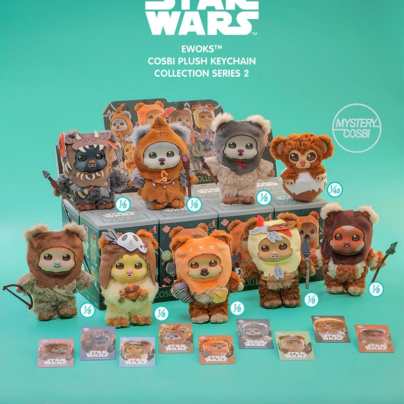 スターウォーズ-イウォークス-コスビ-ぬいぐるみキーホルダー-シリーズ-2-ブラインドボックス-かわいいバックパックペンダントキーホルダー装飾人形グッズギフト在庫あり