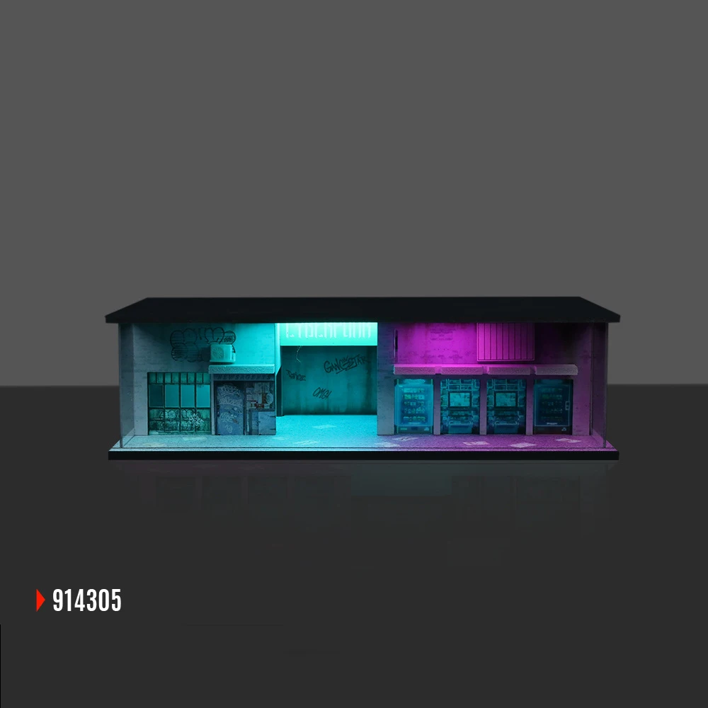 Cyberpunk Series Car Garage Model 1:64 Scale Diorama Car Garage