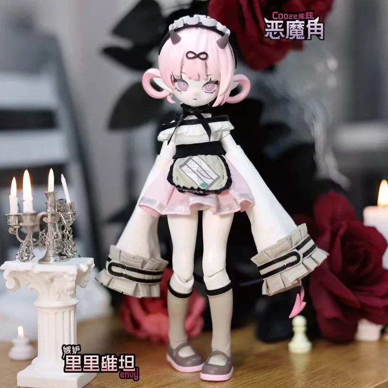 Chibi Town Dämonenhörner-Serie 1/8 Maßstab Bewegliche Gelenk-BJD-Puppe Blindbox Trendiges Sammlerstück Mystery Box Überraschungsgeschenk